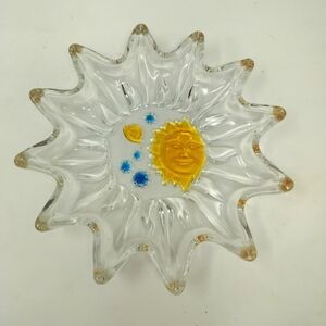 Heavy Serving Plate Walther Glas Germany Liebenstein Celestial Sun Moon Stars